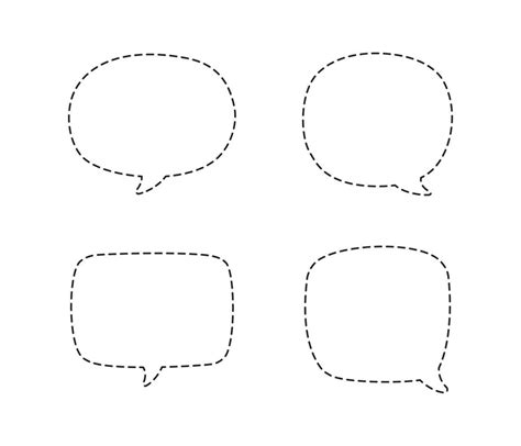 Geometric Comic Speech Bubbles Made Of Dotted Dashed Line Set 23233294 Vector Art At Vecteezy