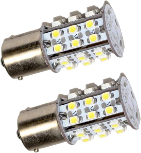 Hqrp 2 Pack Ba15s Bayonet Base 30 Leds Smd Led Bulb Cool White For 93 1141 1156 1073 1093 1129