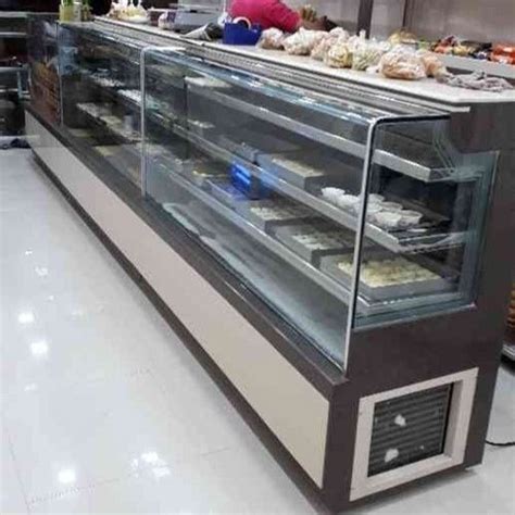 J Shape Stainless Steel 90 Degree Glass Cooling Counter For Bakery At