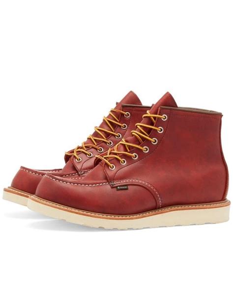 Red Wing Wing Heritage Work Moc Toe Gore Tex Boot In Red For