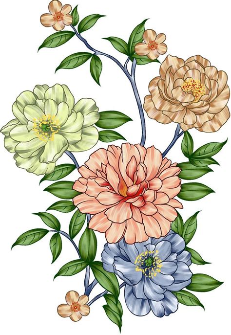 Pin By Marea S Adeel On Digital Borders Design Botanical Flower Art