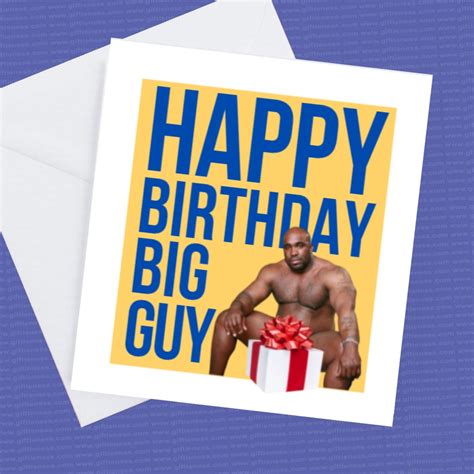 Happy Birthday Big Guy Fun Barry Birthday Card Etsy