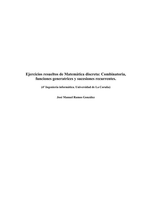 Pdf De Programaci N Ejercicios Resueltos De Matem Tica Discreta