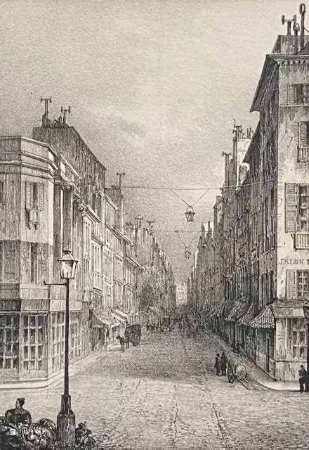 Paris La Rue De La Chauss E D Antin D But Xix Lithographie De