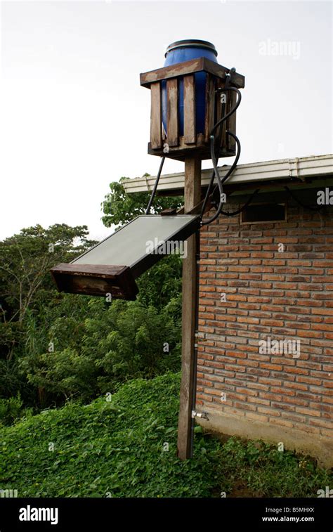 Solar Powered Hot Water Heater Outside A Guest Cabin At Finca Esperanza Coffee Plantation Verde
