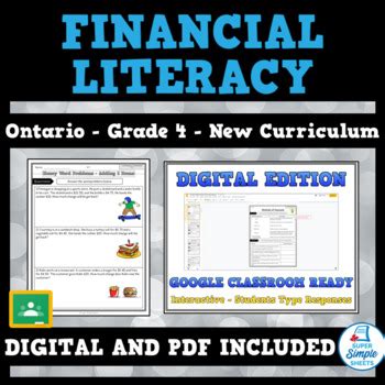 Grade Financial Literacy Strand F New Ontario Math Google And Pdf