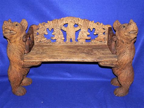 Carved Bear Benchphoto Via Ebay Bear Carving Bear Bench Carving