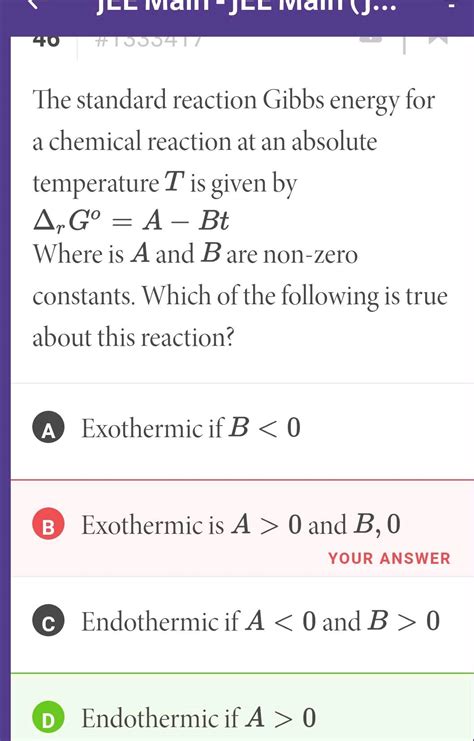 The Standard Reaction Gibbs Energy For A Chemical Reaction At An Absolute Temperature T Is Given