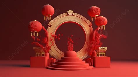 Chinese New Year Themed Podium A Stunning D Render Background Chinese