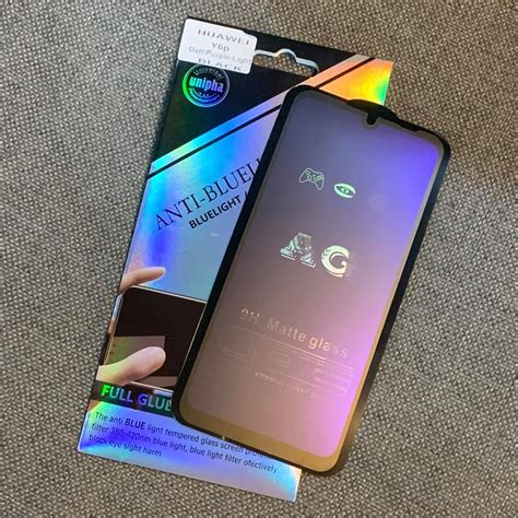 Huawei Y6p Full Covered Matte Less Fingerprint Anti Bluelight Tempered Glass Shopee Malaysia