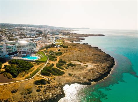 Ayia Napa Cyprus 15th April 2023 Birds Eye View Fly Over Greek