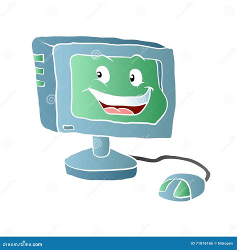 Computer Smile Cartoon Stock Vector Illustration Of Communication