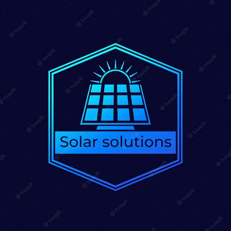 Diseño De Vector De Emblema De Energía Solar Vector Premium