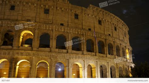 Colosseum At Night, Rome, Italy, Timelapse, 4k Stock video footage ...