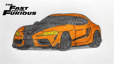 How To Draw A Toyota Supra A90 2020 Drawing 3d Car Coloring Han S Supra From Fast And