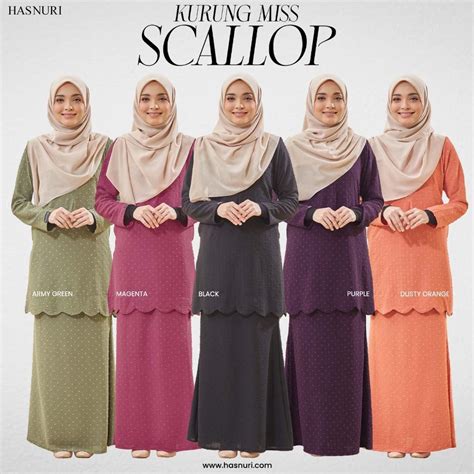 Kurung Miss Scallop By Hasnuri Baju Kurung Moden Scallop Nursing