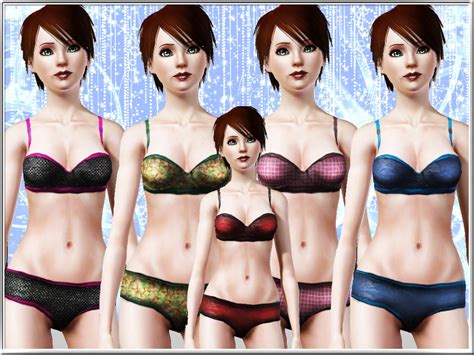 The Sims Resource Bare Essentials Lingerie Set For Teens And Adults