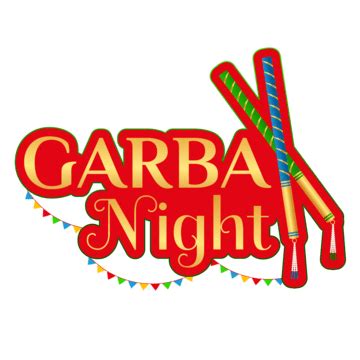 Garba Night Greeting Text And Dandiya Sticks, Garba Night, Navratri ...