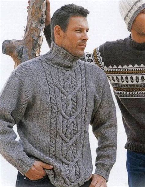 Men S Knitted Sweater Mens Aran Pullover Fisherman Sweater Etsy