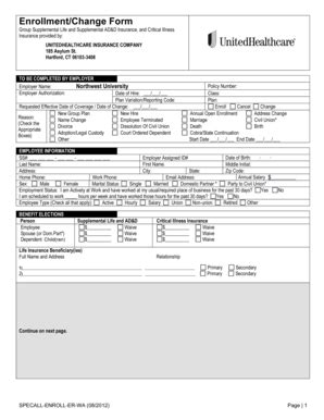 Fillable Online Eagle Northwestu Enrollment Change Form Eagle