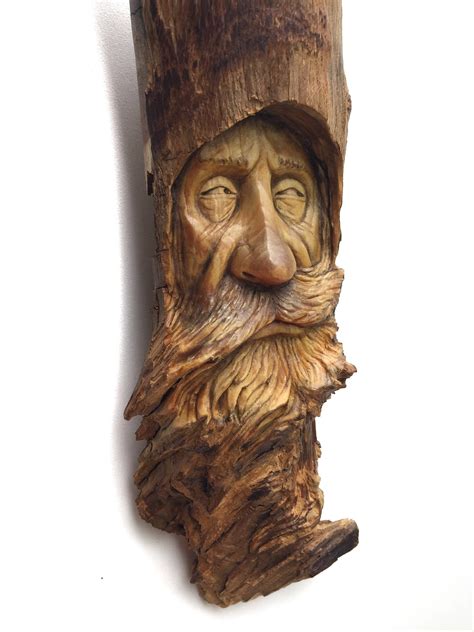 Wood Carving Wood Spirit Wall Art Decor Handmade Woodworking Hand