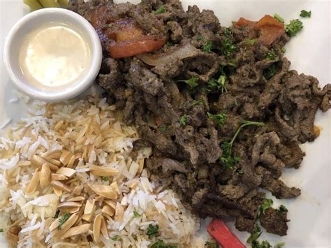 Beef Shawarma Rice Platter Sayah Halal Meat And Deli