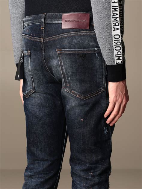 Emporio Armani Outlet Jeans In Used Denim Denim Emporio Armani