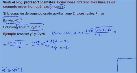 EDO lineales de 2º orden homogéneas ejercicio resuelto 1 YouTube