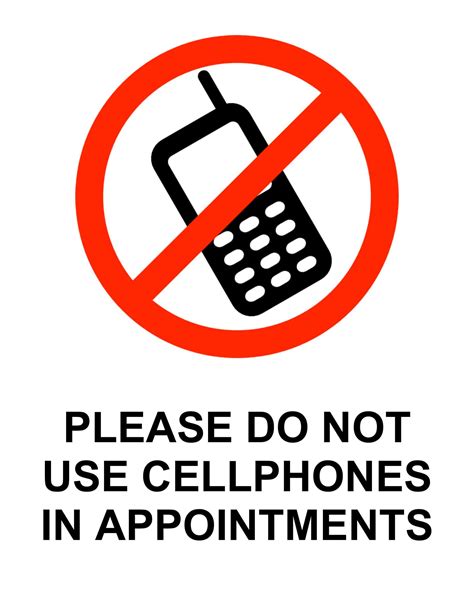 Free Printable No Cell Phone Sign Templates Pdf