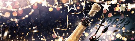 Splash of champagne. New Year's Eve 2023 Celebration Background with ...