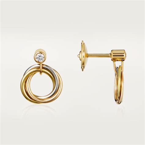 Crb8043200 Trinity Earrings White Gold Yellow Gold Rose Gold