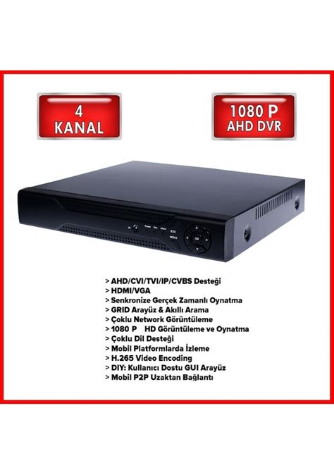 4 Lü H265 Hybrit Dvr Kamera Kayıt Cihazı Fiyatları ve Özellikleri