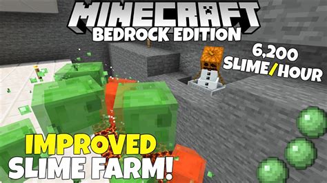 Minecraft Bedrock Improved Slime Farm Tutorial Slime Hour Mcpe