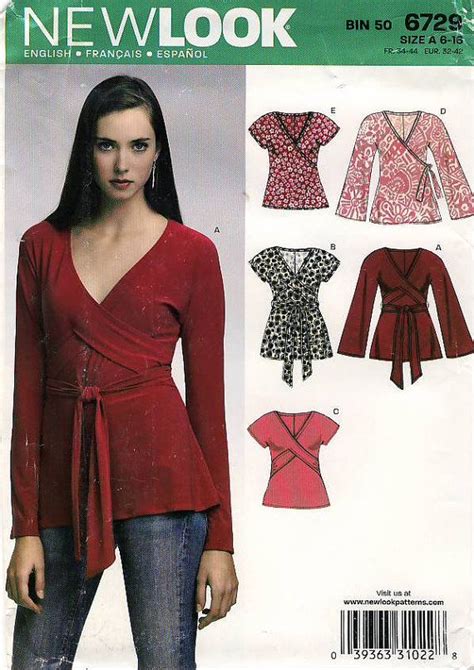 New Look 6729 Misses Wrap Top Sewing Pattern Uncut Etsy New Look