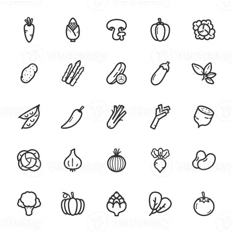 Icon Set Vegetable Line Icon 21179117 Png