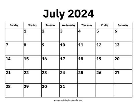 July Calendar For 2024 Jobye Lynette