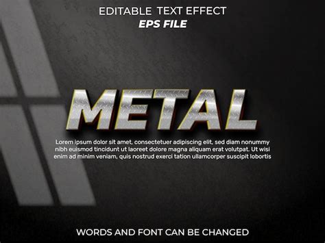 Metall Texteffekt Schriftart Bearbeitbare Typografie D