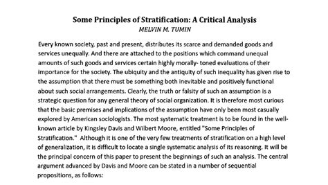 Davis And Moore Ch Some Principles Of Stratification A Critical