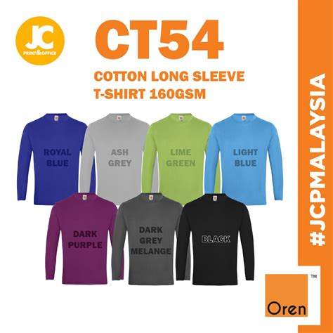 Jcp X Oren Sport Gsm Plain Long Sleeve Cotton Round Neck T Shirt