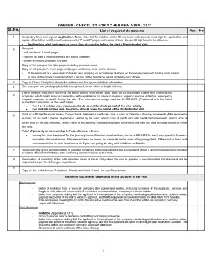 Fillable Online Sweden tourist visa Requirements, Application, and ...