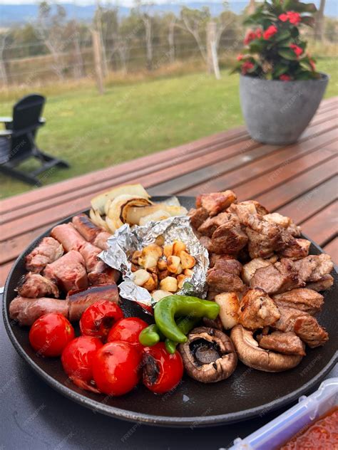 Premium Photo | Outdoor bbq platter