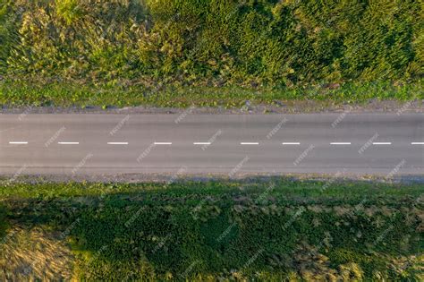 Premium Photo Asphalt Road View From Above Drone Shooting