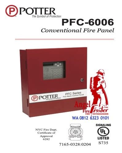 Jual POTTER PFC 6006 Conventional Fire Alarm Control Panel Jakarta