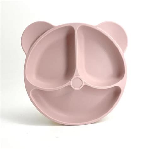 Assiette Plateau Repas Pink Vaisselle En Silicone Pour Enfants Bol