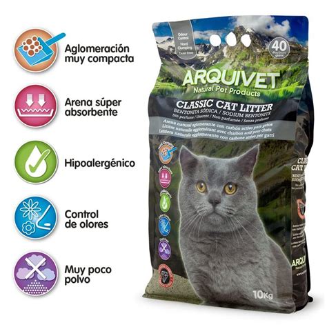 Arena Natural Aglomerante Para Gatos Con Carb N Activo Peso Kg