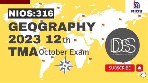 NIOS 12th GEOGRAPHY SOLVED TMA 2023 October Exam TMA SUBJECT CODE