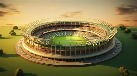 Premium Photo D Render Of A Round Football Stadium With White Seats