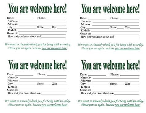 Guest Card Templates Printable Guest Cards For