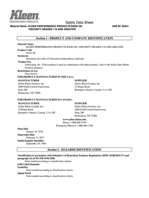 Fillable Online Safety Data Sheet Sds Id 820381 Safety Fax Email Print Pdffiller