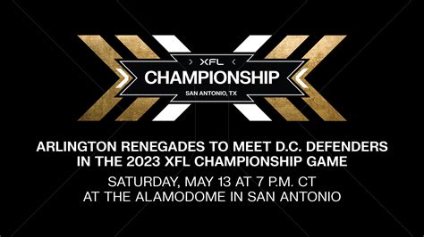 Arlington Renegades To Meet D C Defenders In The Xfl Championship